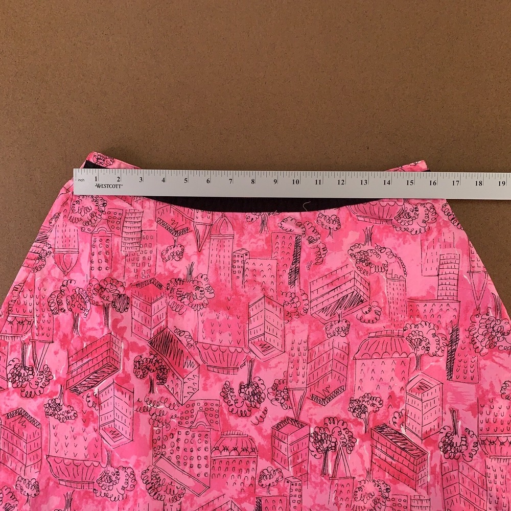 Karen Scott Sport Women's Size 14 Pink Printed Mid Rise Knee Length A Line Skirt - Picture 5 of 8